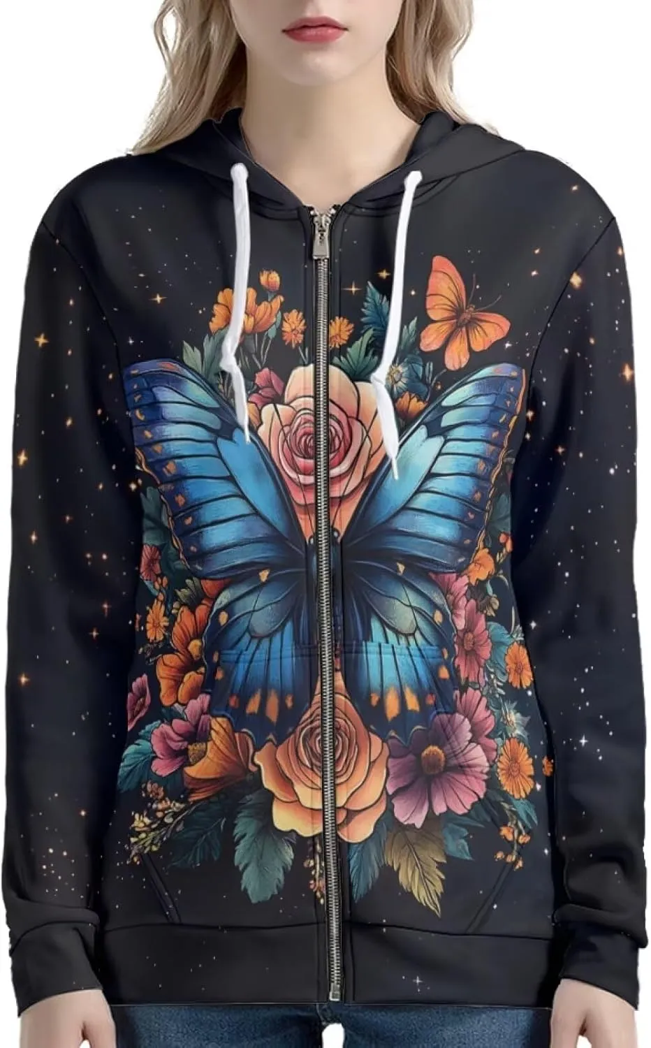 Upetstory Womens Full Zip Up Hoodies Long Sleeve Casual Sweatshirts with Pockets