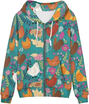 Upetstory Womens Full Zip Up Hoodies Long Sleeve Casual Sweatshirts with Pockets