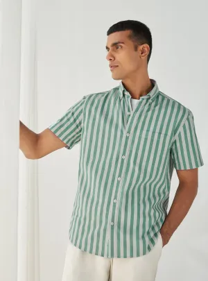Vista Green Stripe Half Shirt