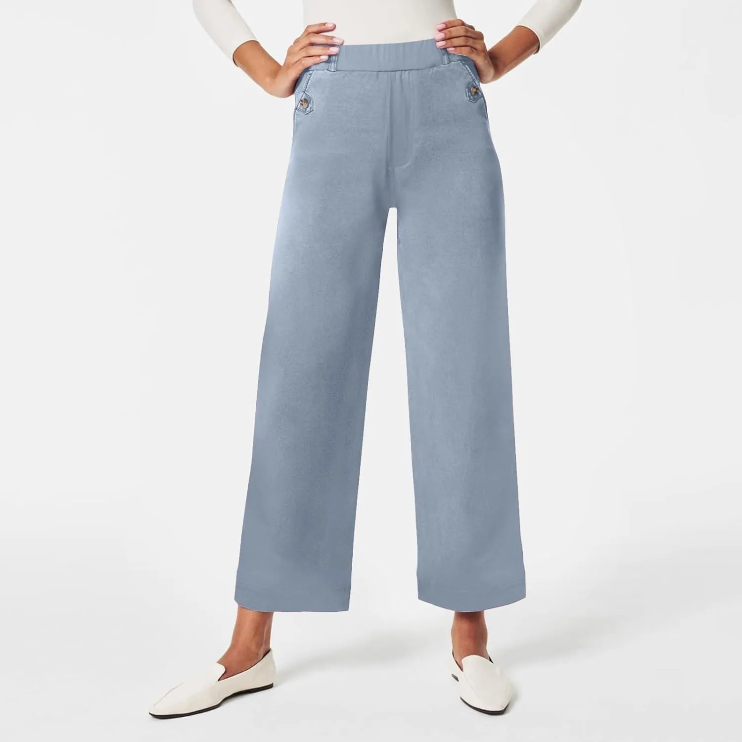 Wide Leg Pants for Women Winter ightweight Hiking Pants with Pockets Solid Color Elastic Waist
