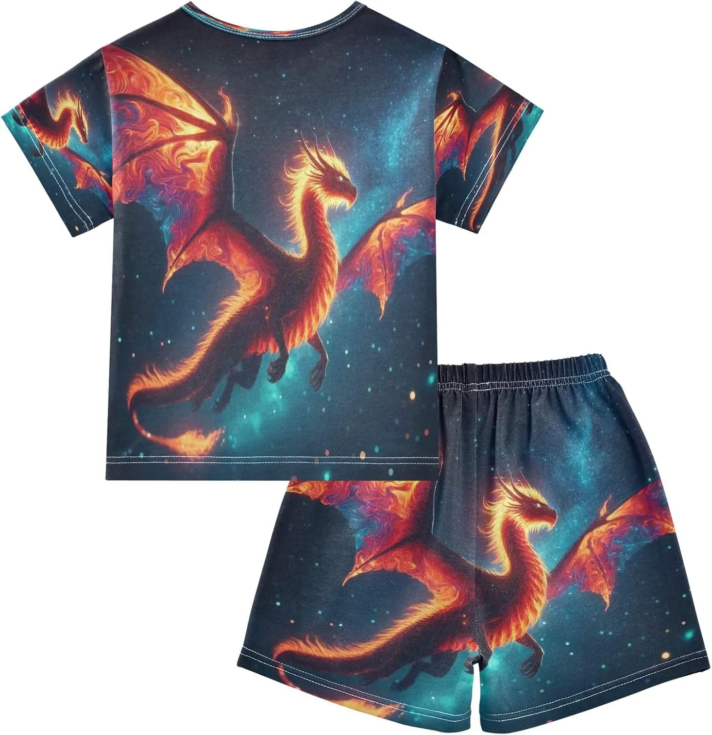 Wolf Night Kids Pjs Set Boys Girls Summer Short-Sleeve Sleepwear Pajamas 2PCS