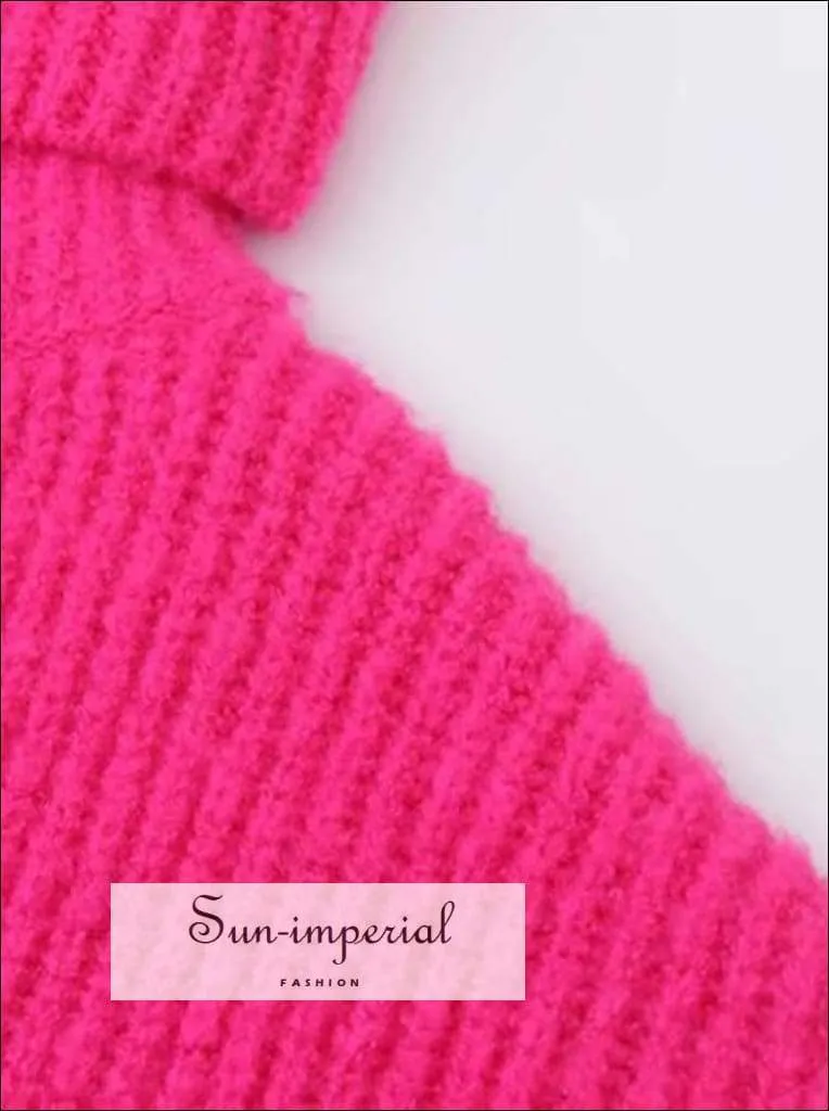 Women Brown Oversized Turtleneck Loose Pullovers Jumper Soft Warm Sweater