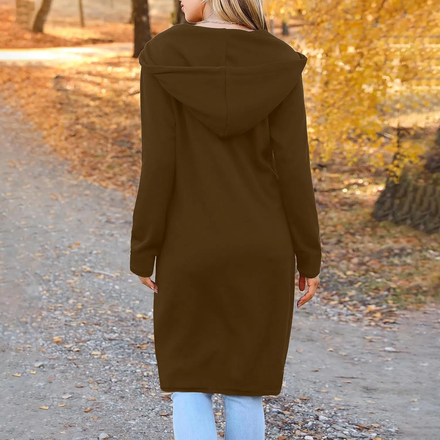 Women's Full Zip Up Hoodies Oversized Fleece Long Sleeve Sweatshirt Comfy Casual Fall Jacket Coat with Pocket 2024