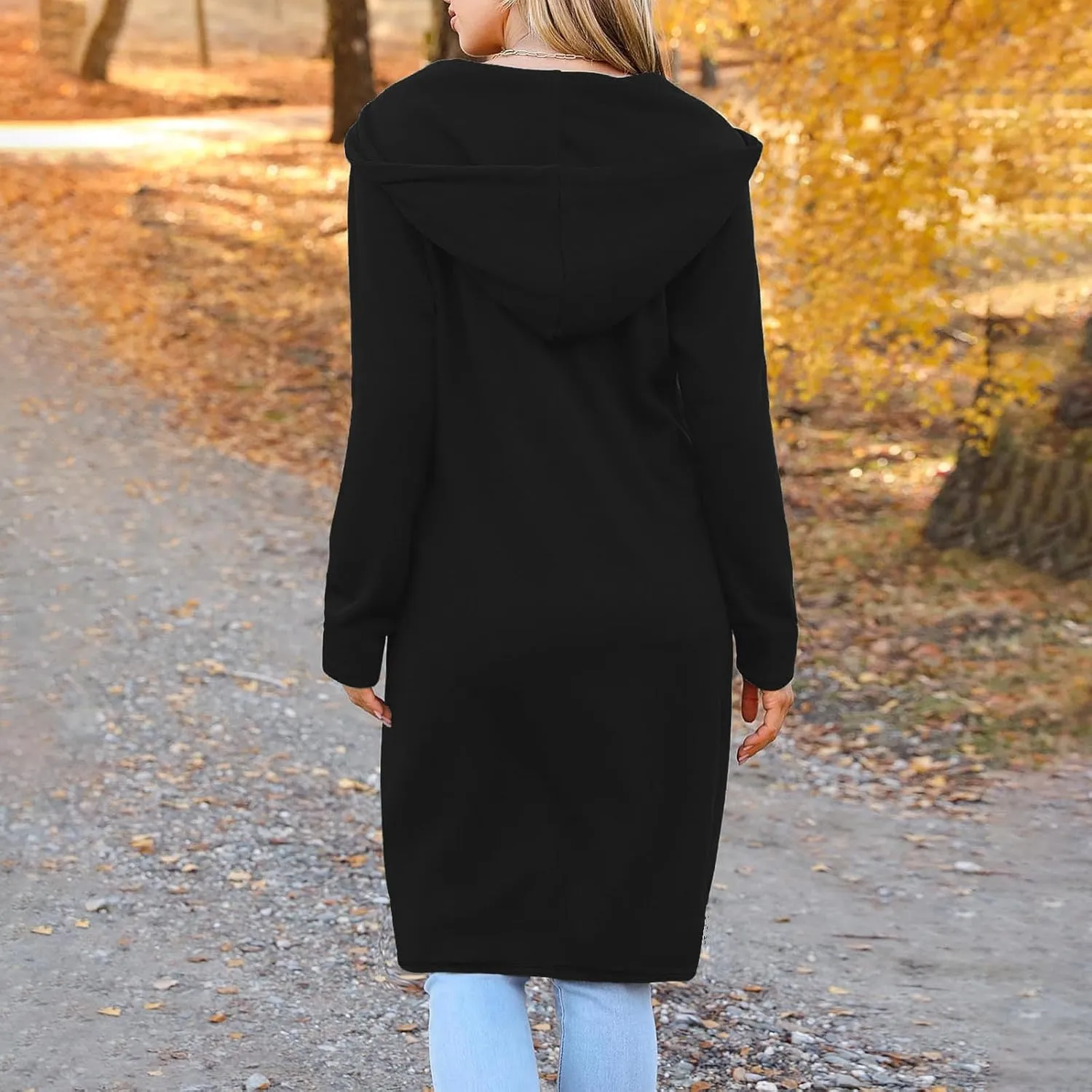 Women's Full Zip Up Hoodies Oversized Fleece Long Sleeve Sweatshirt Comfy Casual Fall Jacket Coat with Pocket 2024