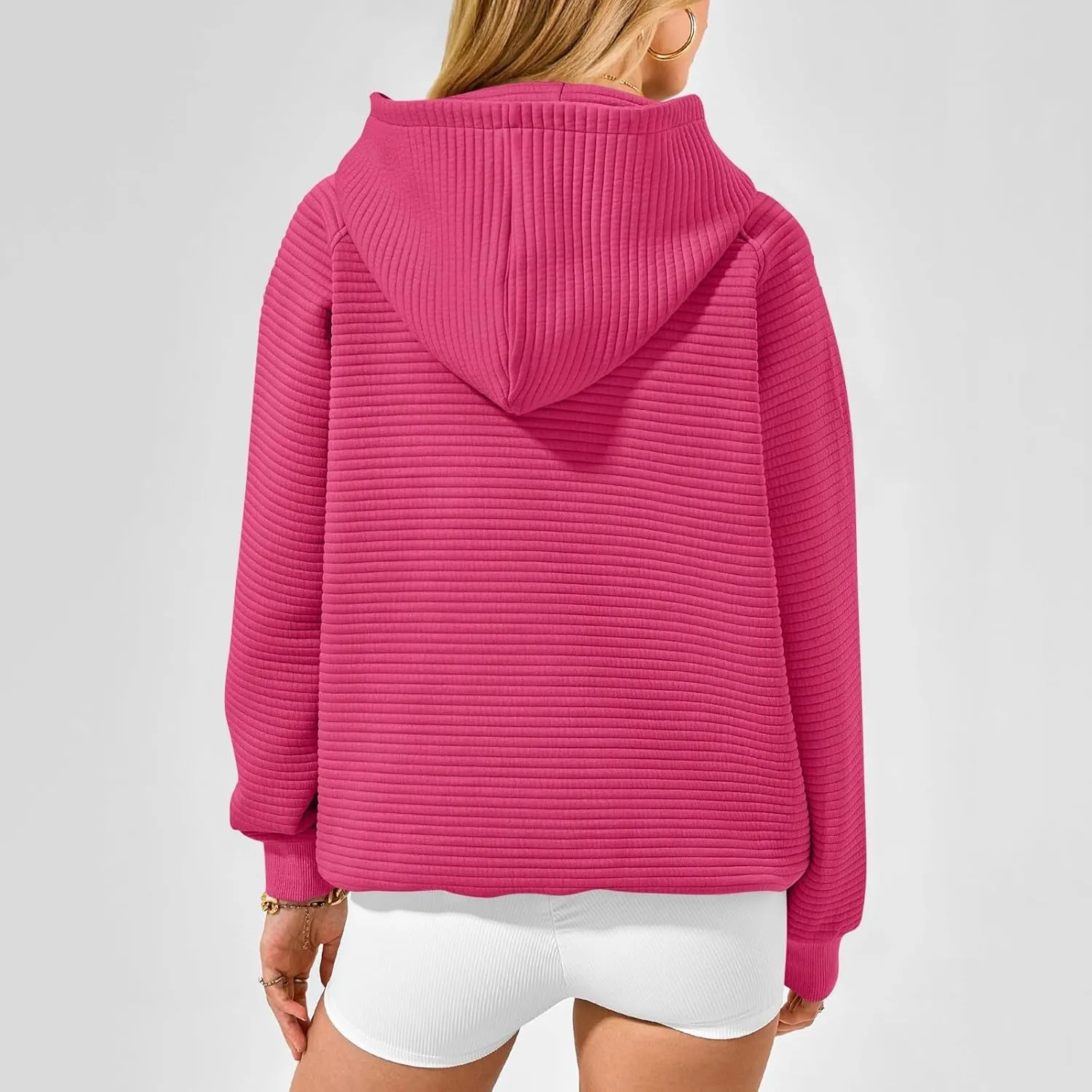 Women's Long Sleeve Hoodies Fashion Comfy Plain Hoodie with Pockets Loose Pullover Tops