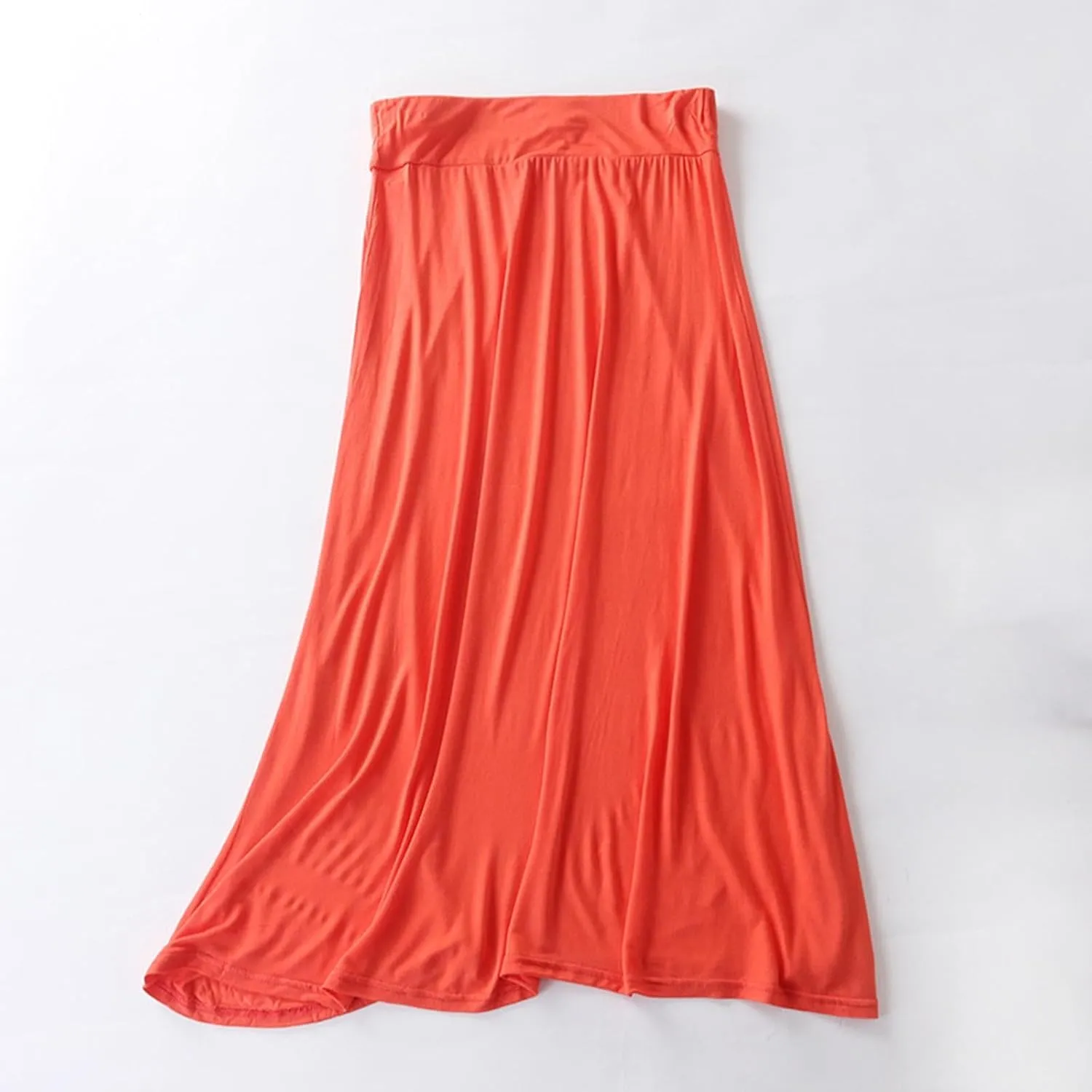 Women's Maxi Skirt Trendy Modal Solid Flowy Skirts Casual Elastic Waist A-Line Skirt 2025 Summer Cozy Lounge Skirts