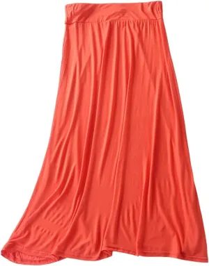 Women's Maxi Skirt Trendy Modal Solid Flowy Skirts Casual Elastic Waist A-Line Skirt 2025 Summer Cozy Lounge Skirts