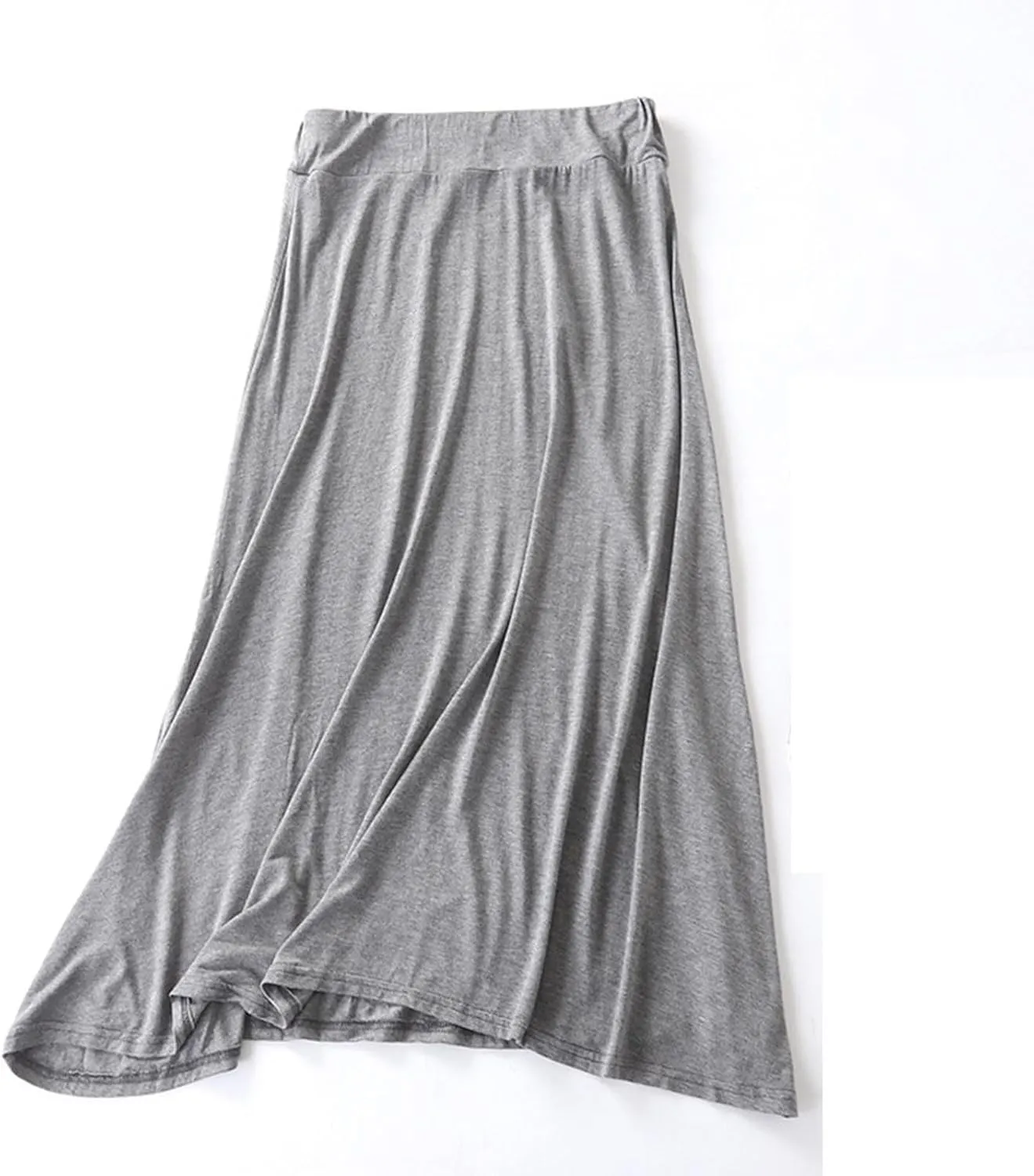 Women's Maxi Skirt Trendy Modal Solid Flowy Skirts Casual Elastic Waist A-Line Skirt 2025 Summer Cozy Lounge Skirts