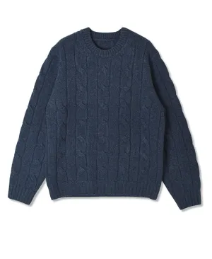 Wool Cashmere CREW NECK SWEATER 7 GAUGE