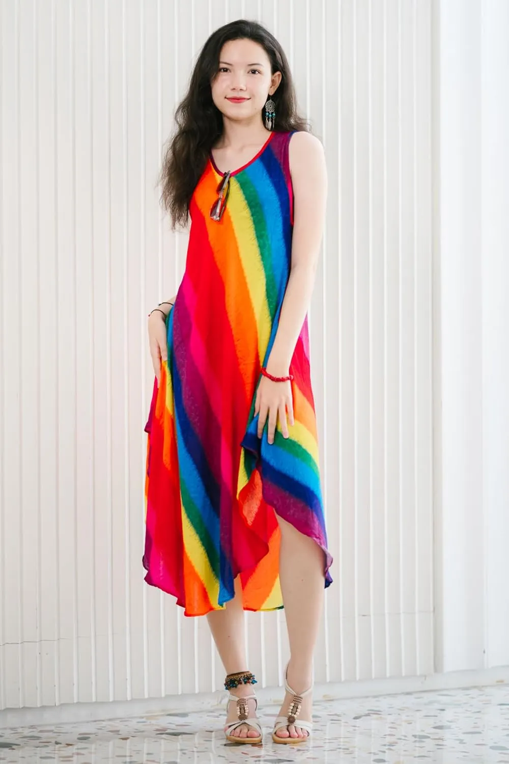 Your Cozy Women's Summer Dresses Elegant Midi Sleeveless Tank Beach Sun Dress for Casual and Formal Occasions