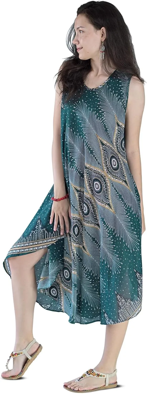 Your Cozy Women's Summer Dresses Elegant Midi Sleeveless Tank Beach Sun Dress for Casual and Formal Occasions