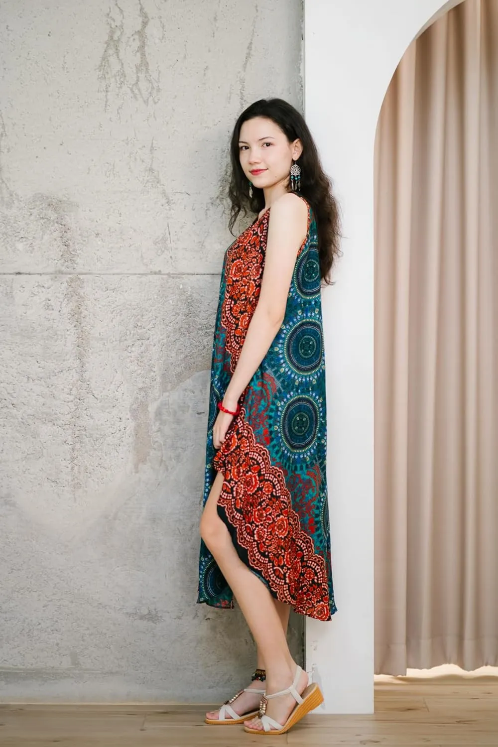 Your Cozy Women's Summer Dresses Elegant Midi Sleeveless Tank Beach Sun Dress for Casual and Formal Occasions